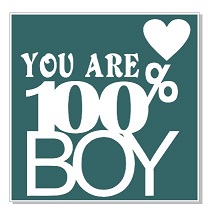 You are 100% Boy. 100 x 100mm. Min buy 5.