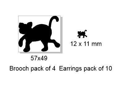 Cat ,Brooch or earring size acrylics see drop down box for order