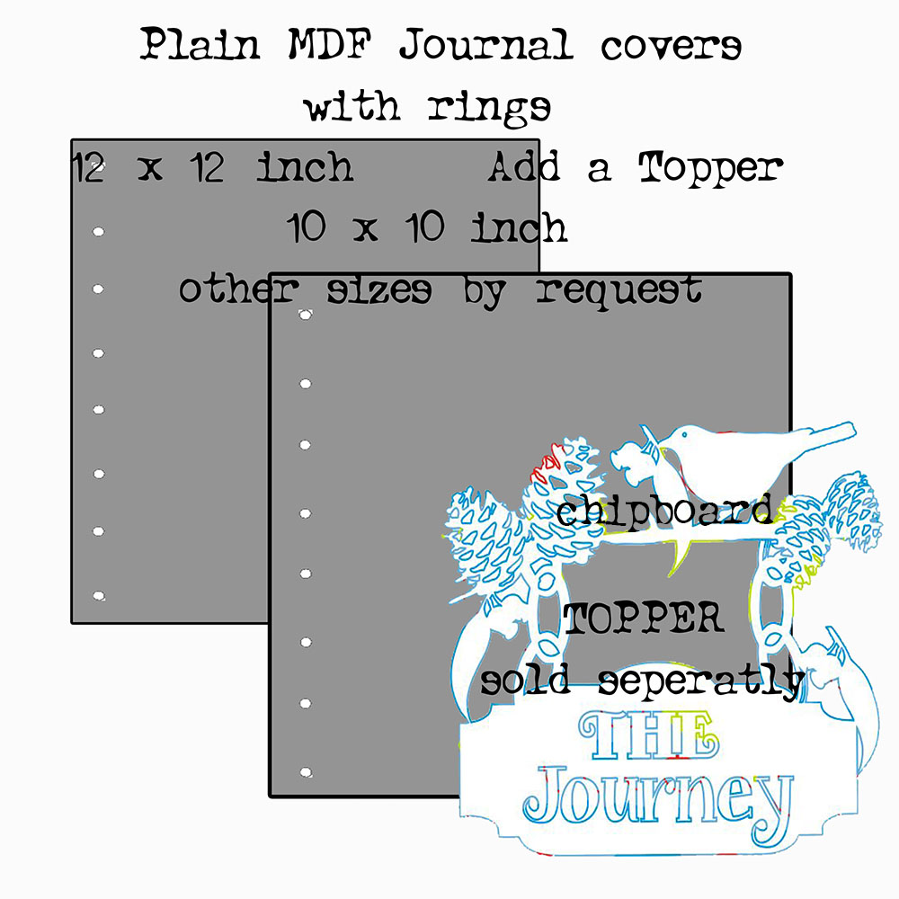 MDF Journal covers and rings 12 x 12 inch