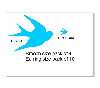 Blue bird ,Brooch or earring size acrylics see drop down box for