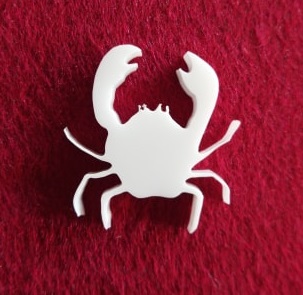 Crab Brooch or earring size acrylics see drop down box for order