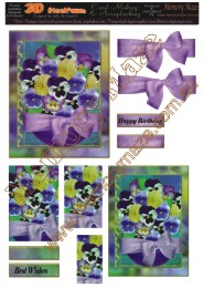 Purple pansies 2 cards