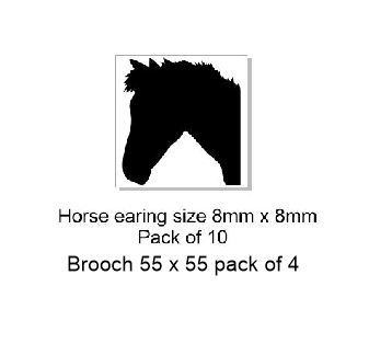 Horse Acrylic(brooch pack of 4)( Earrings pack of 10) see drop d