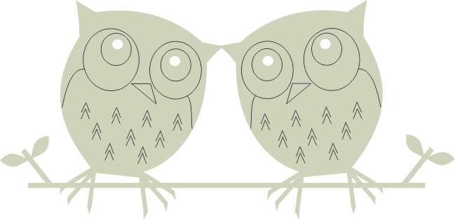 owls,birds two on a branch