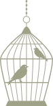Plain Bird Cage with Birds
