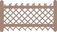 Lattice fence panel 57 x 100mm with rails